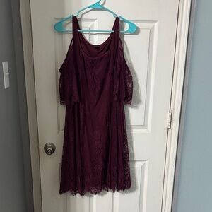 Torrid Burgundy Lace Mini Dress